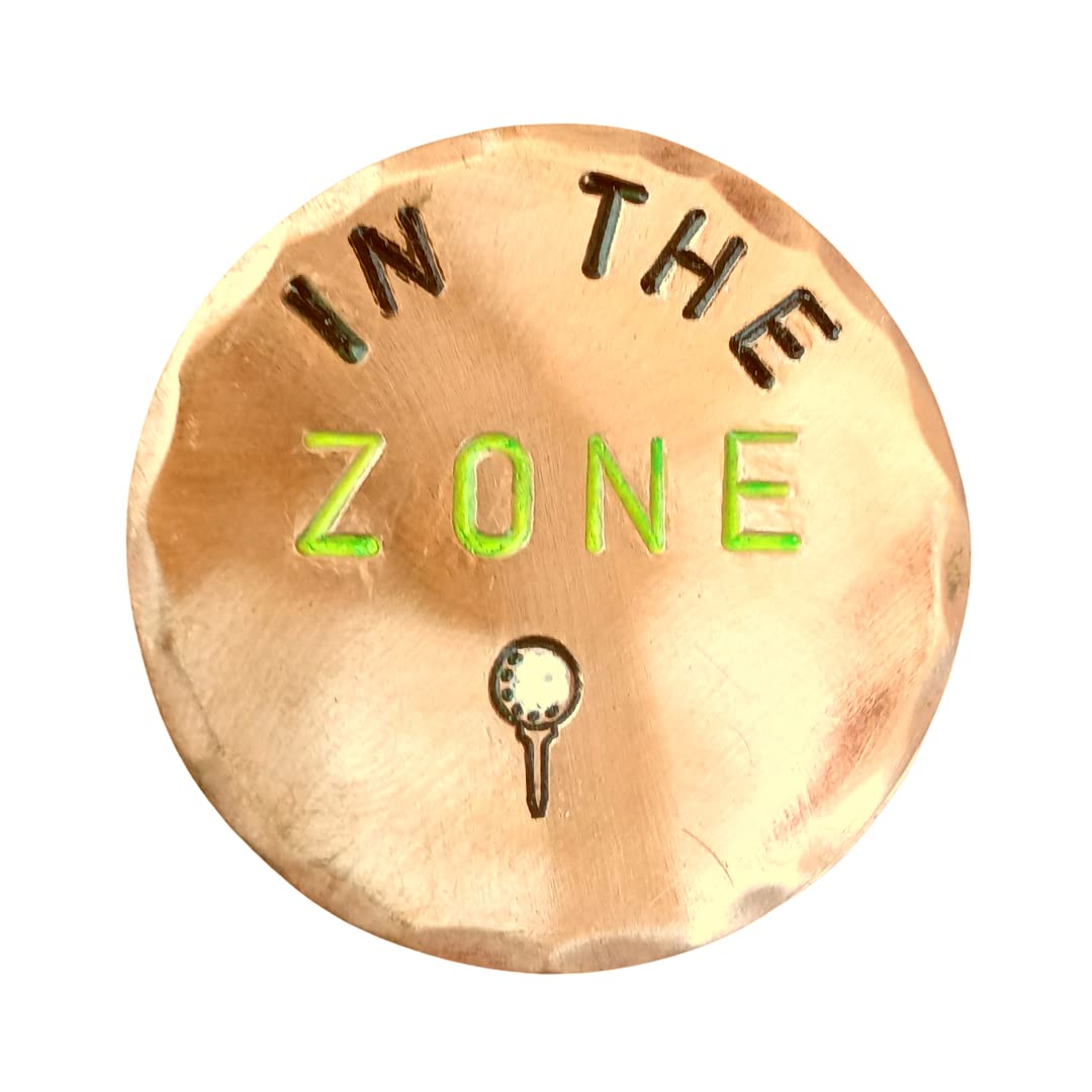 in The Zone Hand Stamped Copper Golf Ball Marker by Sunfish