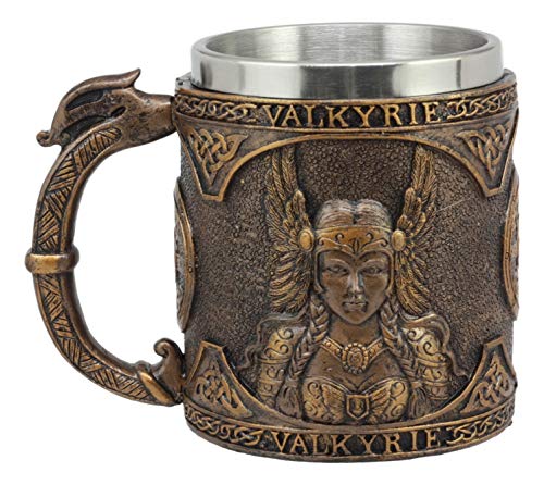 Ebros Gift Norse Mythology Viking Goddess Valkyrie Coffee Mug 13oz Resin Drink Cup