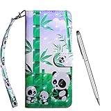 TOUCASA Funda para Samsung Galaxy A11, PU Cuero Slim Case de Estilo Billetera Carcasa TPU Silicona Case Interna Suave [Superficie 3D] [Cierre Magnético] Fundas Case Cover (Panda)