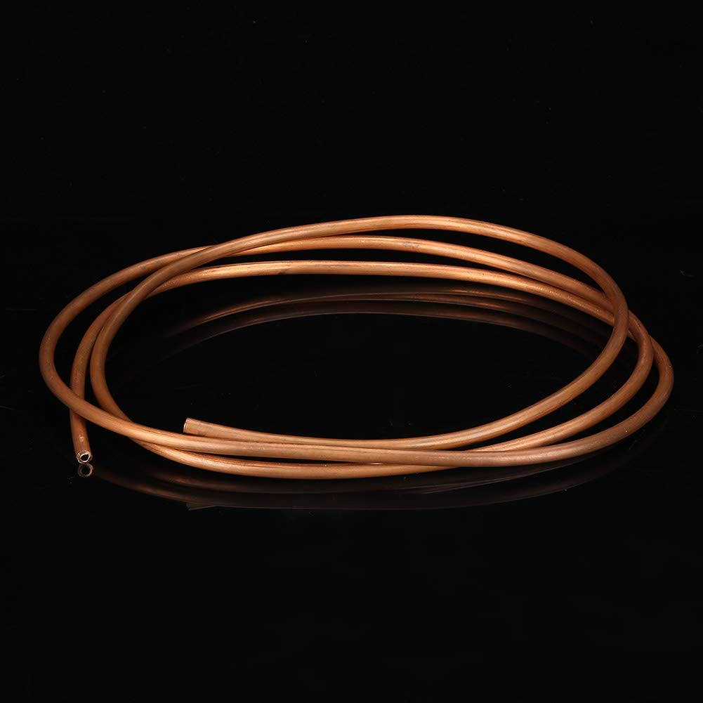 Tube de cuivre mou, 2 m T2 de tuyau de tube de bobine de cuivre mou ID 4 mm OD 6 mm épaisseur 1 mm pour la réfrigération