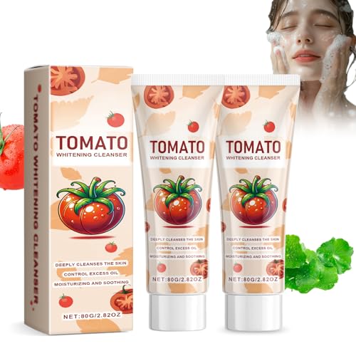 2 Piezas Limpiador De Mascarilla De Arcilla De Tomate，Limpiador De Poros Limpiadora De Tomate Hidratante Y Humectante，Skin Whitening, Purificador y Rejuvenecedor de la Piel, Ideal para Hombre y Mujer