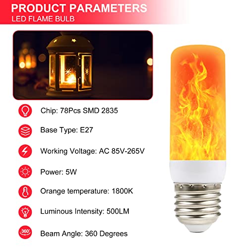 ConBlom Flame Effect Light Bulbs, White, 4 Count (Pack of 1) - Image 2