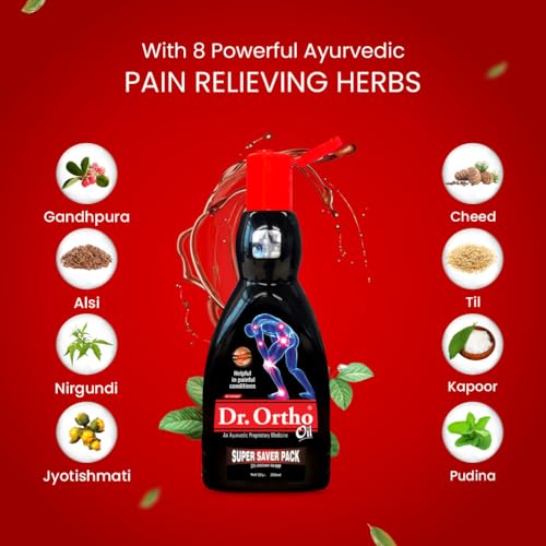 Dr.Ortho Ayurvedic Pain Relief Oil for Joints Pain, Knee & Back Pain 200ml- Super Saver Pack