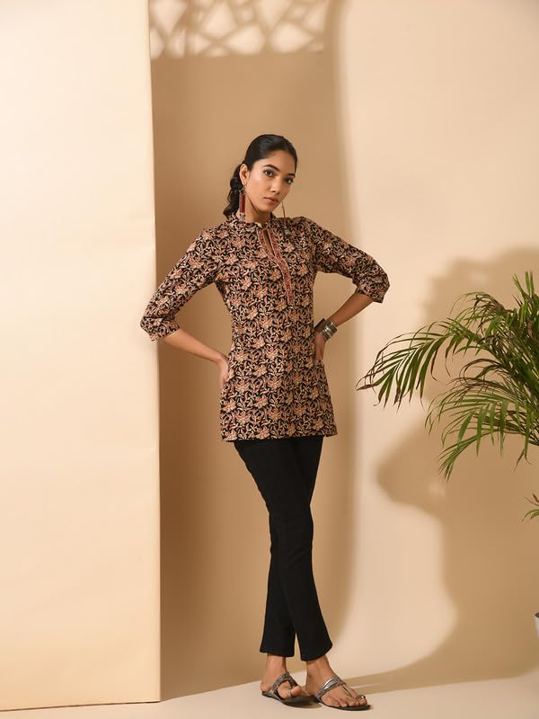 Image of Meesan Women's Casual Ethnic 3 /4 Sleeve Printed Tunic