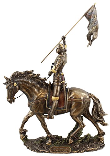 WU Statuette Jeanne d'Arc sur Cheval, Bronze, Leaders, Medieval, Collectible, Décoration