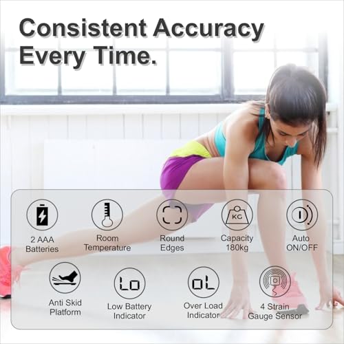 Image of Healthgenie Weight Machine for Body Weight Thick Tempered Glass LCD Display With 3 Years Warranty Weighing Scale Rampweigher