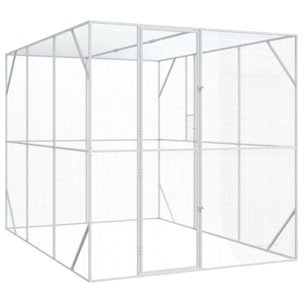 Vogelkäfig Anthrazit 210 x 304 x 213 cm Verzinkter Stahl,Tier- & Haustierbedarf,Haustierbedarf,Vogelbedarf,Vogelkäfige & -ständer,Anthrazit,53.7 kg-3325161