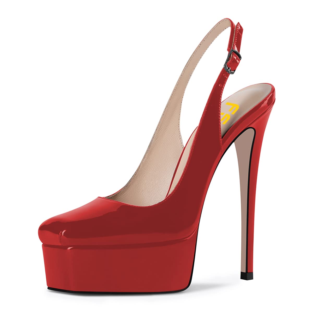 FSJ Women Graceful Closed Toe Stiletto High Heel Platform Sandals Slip On Slingback Dress Shoes Size 4-15 US