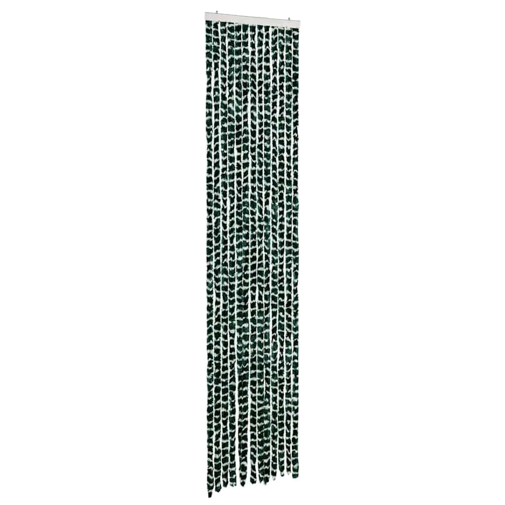 vidaXL Fly Curtain, Fly Screen for Window Living Room Doorways, Door Curtain for Decorations, Fly Blind, Green and White 56x200 cm Chenille