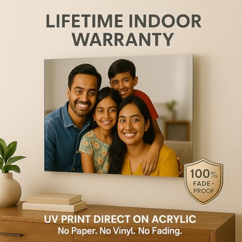 Image of ZOCI VOCI Acrylic Photo Frame for Wall - Glass-Like Premium Display | Modern Wall Mounted Family & Portrait Photo Frame (Without LED, 24X36)