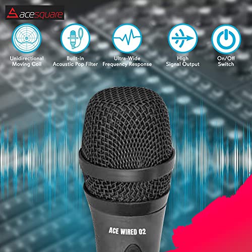 Image of VRJTEC Dynamic Karaoke Microphone for Singing, Handheld Wired Microphone, 5ft Cable and Magnetic Switch, Perfect for Speakers, Karaoke Machines, Amplifiers, Mixers