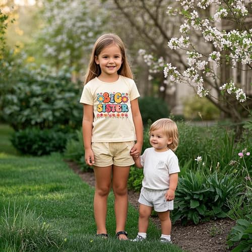 Image of Big Sister Shirt Toddler Shirts Promoted to Big Sister Announcement Big Sis Tees Little Kids Top 2-7T