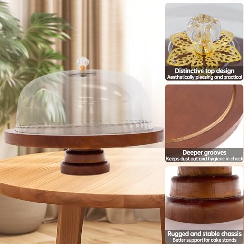 Yikaroeli 11.8'' Wood Cake Stand thumb #2