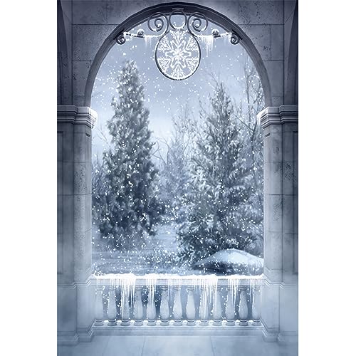 YongFoto Weihnachts-Fotohintergrund – 1x1,5 M, Vinyl, Motiv: Winterwunderland Mit Rentier, Für Studio & Dekoration