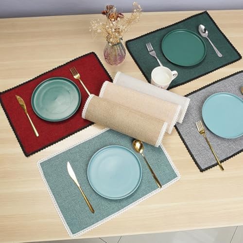 Set de table antidérapant lavable polyester 45x30cm gris - 3