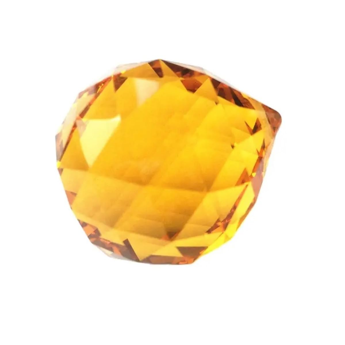 Boules à facettes en cristal ambre 30mm, 20 pièces/lot, sphère