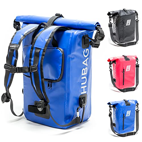 HUBAG 4in1 Fahrradtasche mit IPX6 Zertifizierung - 25L Groß - Wasserdicht...