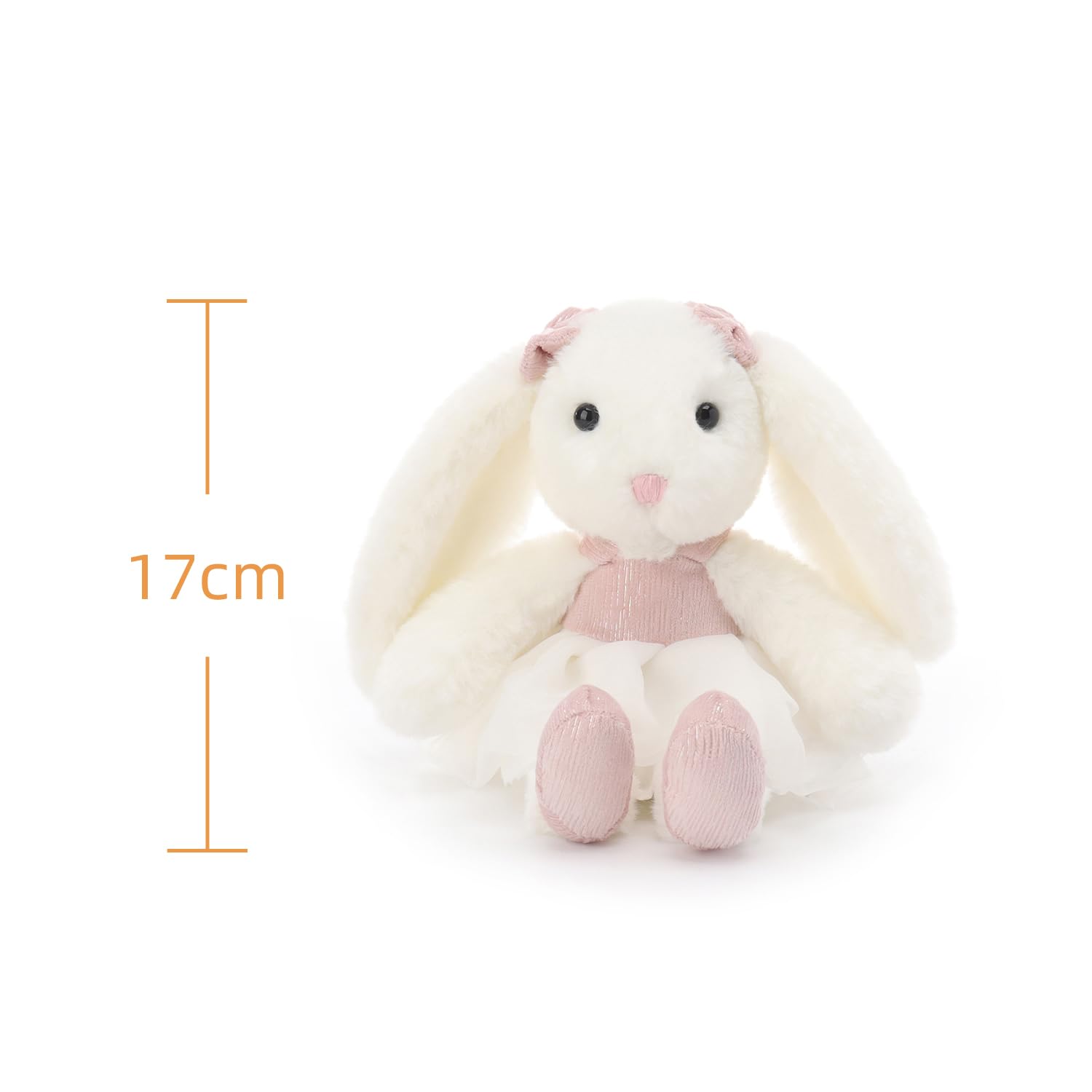 Apricot Lamb Rosa Ballett Hase Stofftiere für Kinder, weiche süße Plüschtiere für Baby Mädchen und Jungen, 17,5 cm