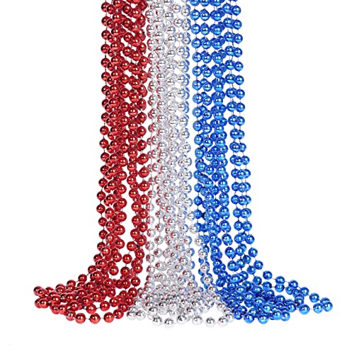 YAXINRUI-15-Pcs-4th-of-July-Necklace-Patriotic-Beads-Necklaces-4th-of-july-Accessories-33-Inch-Independence-Day-Patriotic-Beads-Necklaces-4th-of-July-Beads-for-Patriotic-Parade-Party