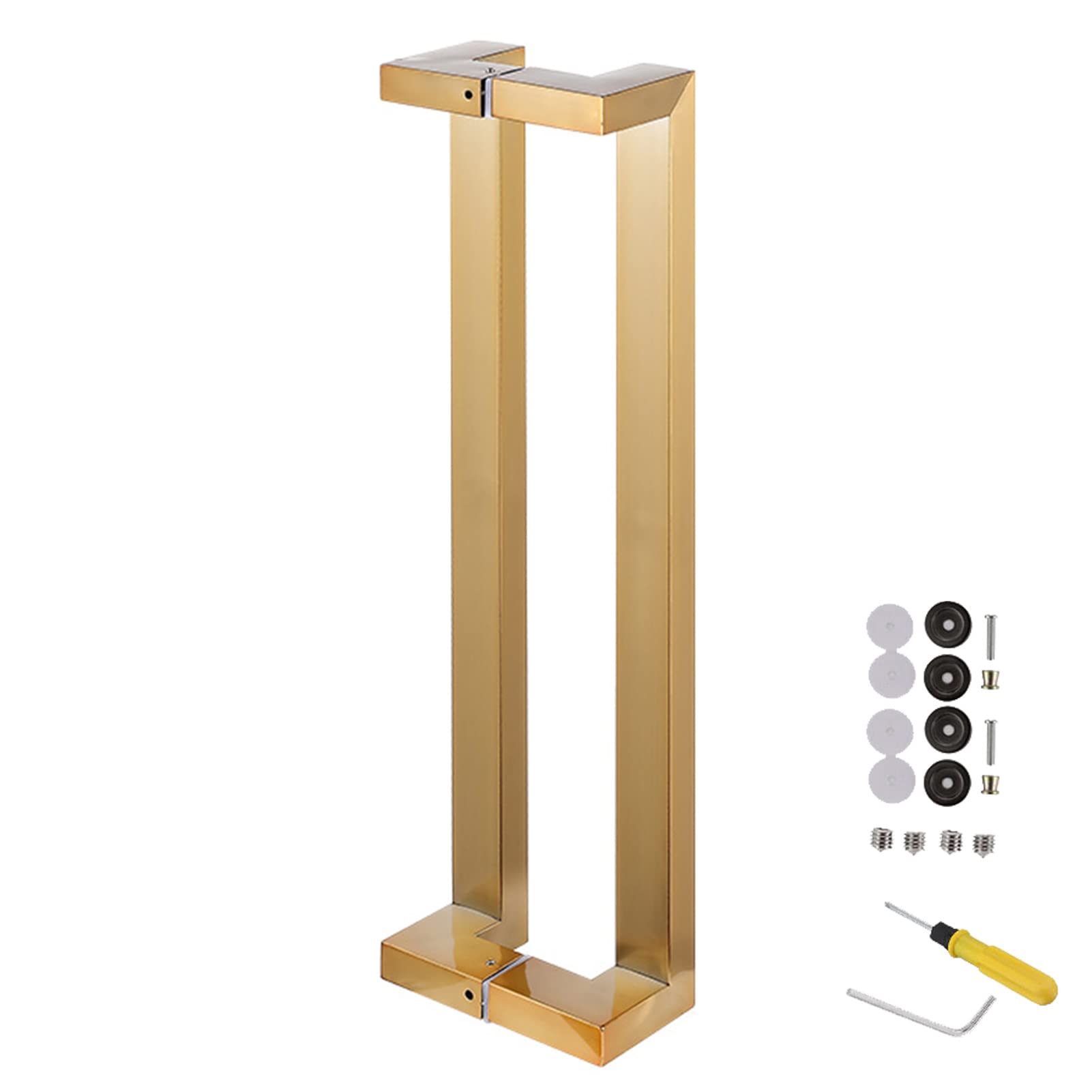 Gthtuhfd Gold Black Matte Door Handle For Bathroom/Garage/Sheds 80Cm/31.5 Inch Exterior/Interior Pull Push Handle With Installation Fittings Pocket Doors Compatible Stylish And,-60Cm/23.6