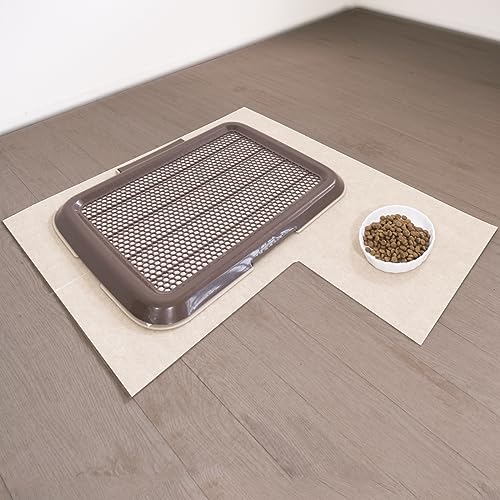 [日本製 吸着 洗える]サンゴ ずれない 薄型 A4 薄型吸着 タイルマット 30cm×20cm 薄手 滑り止め 国産 置くだけ すべり止め ペット用 低ホルムアルデヒド シックハウス対策 山五 (5, ベージュ)