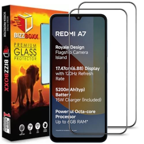 Image of Screen Guard For Xiaomi Redmi A7 Tempered Glass Screen Protector Guard - HD Clarity, Anti-Fingerprint Temper Guard (Xiaomi Redmi A7-6.88 Inch) With Installation Kit - Pack of 2