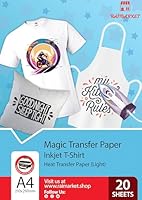 Transferpapier/Bügelpapier/Transferfolie für HELLE Textilien/Stoffe von Raimarket | 20 Blatt | A4 Inkjet Bügeleisen auf Papier/Transferfolie/T-Shirt-Transfers | Textilefolien | DIY Stoffdruck (20)