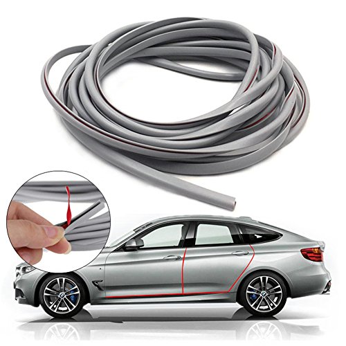 Puerta del Coche Edge Guardias, Silence Shopping Puerta del Coche Borde Protector Borde de la puerta Forro Protegido U Forma Edge Trim Rubber Seal Protector Guardia Strip Fit para la mayoría de los automóviles (Gris)