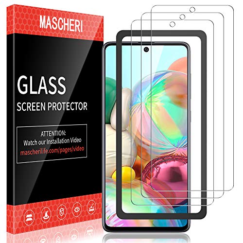 MASCHERI Protector de Pantalla para Samsung Galaxy A71 Cristal Templado [3 Paquetes] [Marco de posicionamiento] Vidrio Templado Protector Pantalla para Samsung Galaxy A71