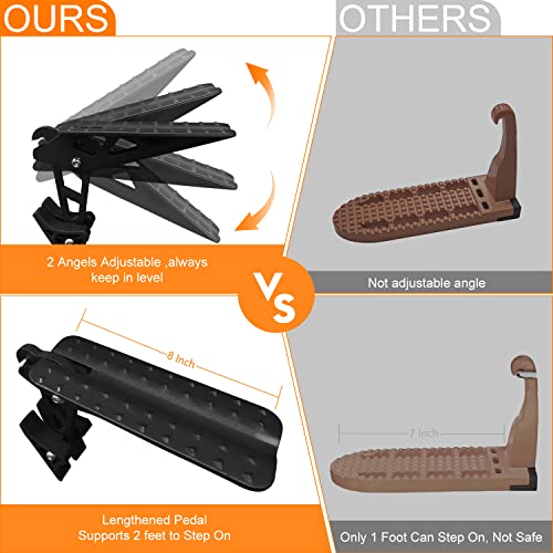 Eueco Foldable Car Door Step, Universal Fit Car Door Step, Roof Rack Door Step Up On Door Latch, Supports Both Feet, Easy Access To Rooftop For Most Car, Suv, Truck (Black) #TOP3