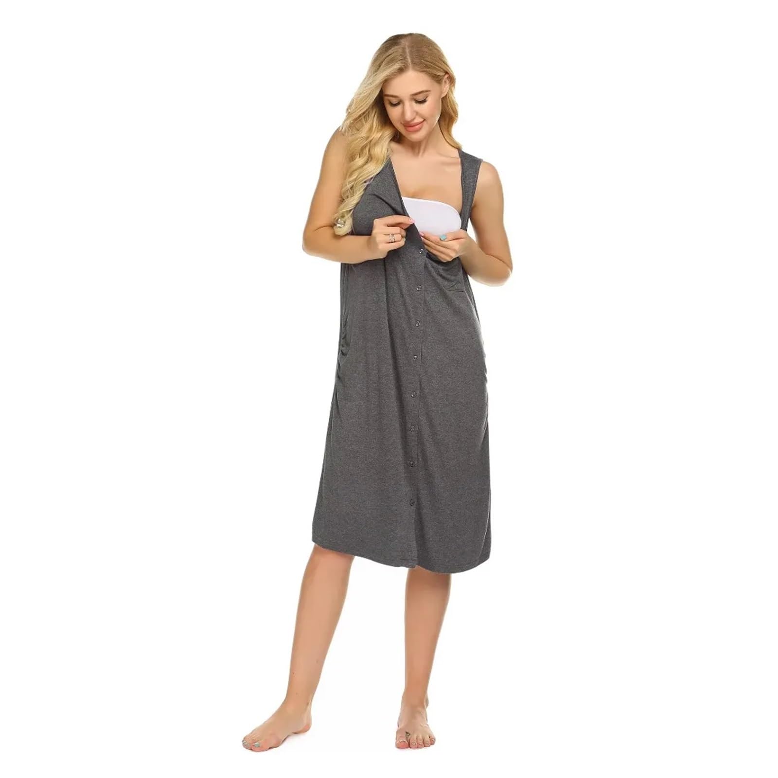 Camicia da Notte Donna Pigiama for Gravidanza e Allattamento, Pigiama Premaman, Camicia da Notte for Allattamento, Abito