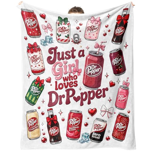 Hugmora Just a Girl Who Loves Soda Blanket Fans Gifts for Soda White
