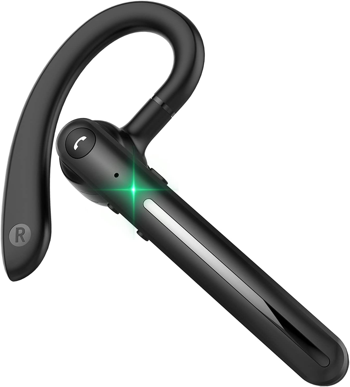 IHAO Single Ear Wireless Bluetooth Earphone Noise Cancelling Stereo Dual HD Mic Headphone Earpiece 16Hrs Hands-Free Calling in-Ear Headset Painless Firm Wear for Driving/Business/Office/Trucker F980