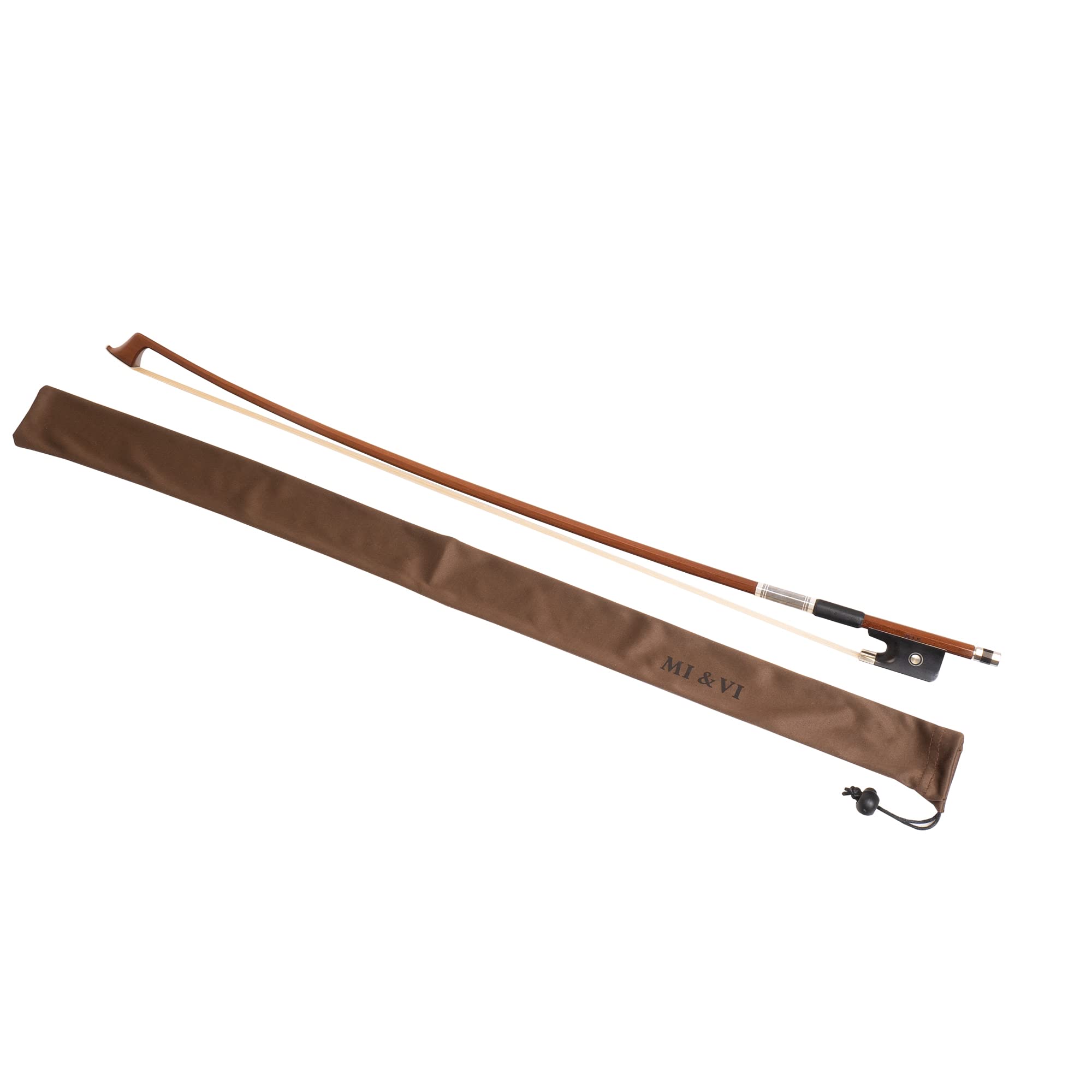 Klassischer Pernambuco Violinbogen 4/4, mit Kolophonium für Bogenhaare und Ebenholzfrosch, gut ausbalanciert, leicht, echtes mongolisches Pferdehaar Cello 3/4