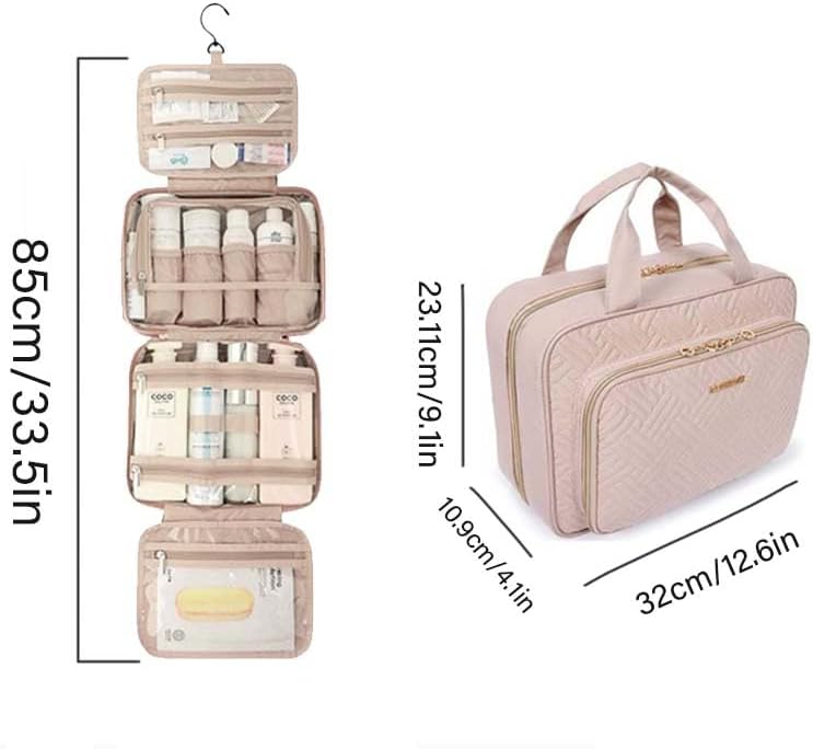 HEAVYSEVEN(ヘヴィーセブン) 吊り下げ式旅行用トイレタリーバッグ ジュエリー収納付き メイクアップバッグ収納 持ち運びに欠