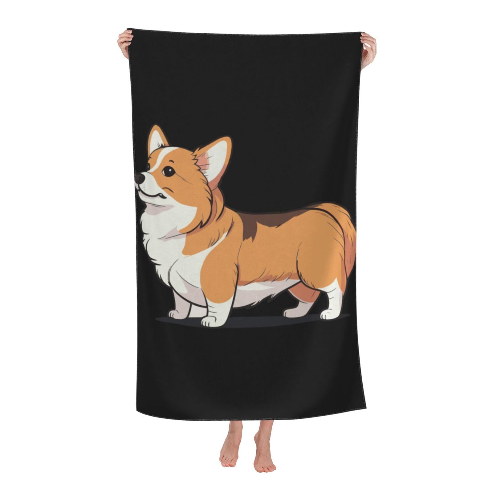 LSRCPD Beach Towels Welsh Corgi1 Gym Sports Bath Yoga For Women Adults 80X130Cm