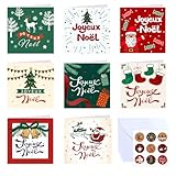 Huigugu Carte de Joyeux Noël Carte de Voeux Noël avec Enveloppes Carte de en Français 8...