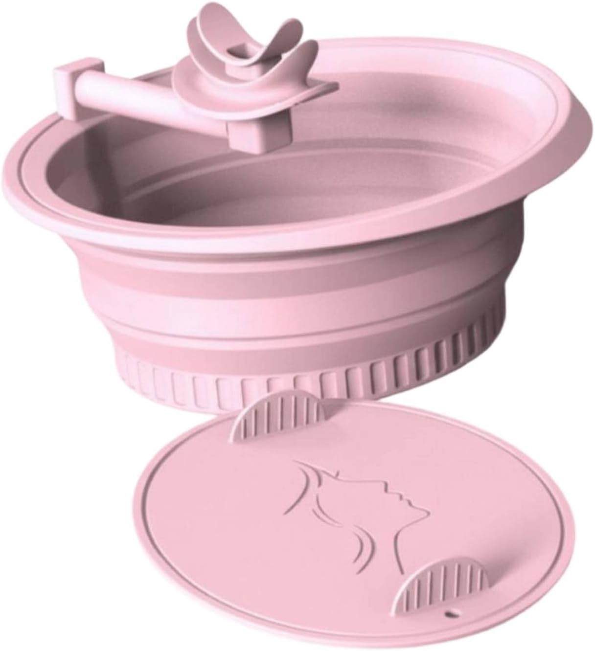 Silicone Face Basin Ice Facial Bowl Wash Basin Skincare Tool With Easy Foldable Portable Silicone Structure Suitable tightening travel home use, Pink, Breathable