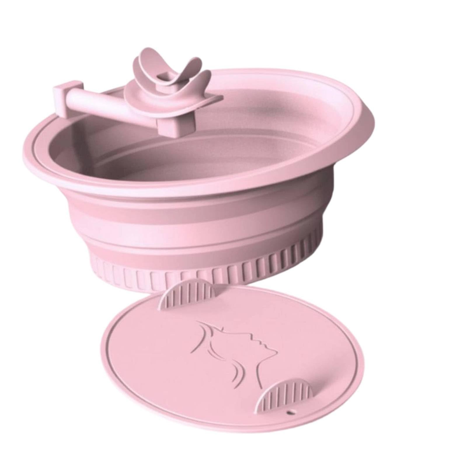 Facial Ice Bath Basin Portable Ice Bath Face Basin Silicone Facial Plunge Bowl Easy to Clean for in-Home Spa, Travel, Pink, Breathable-image-37