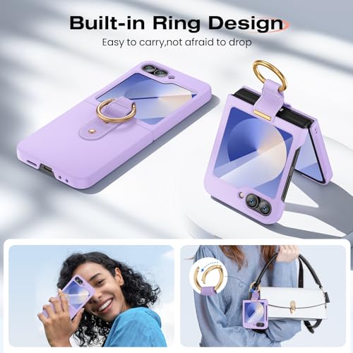 Image of Ruky Case for Z Flip 6, Built-in Outer Screen Protector, Purple