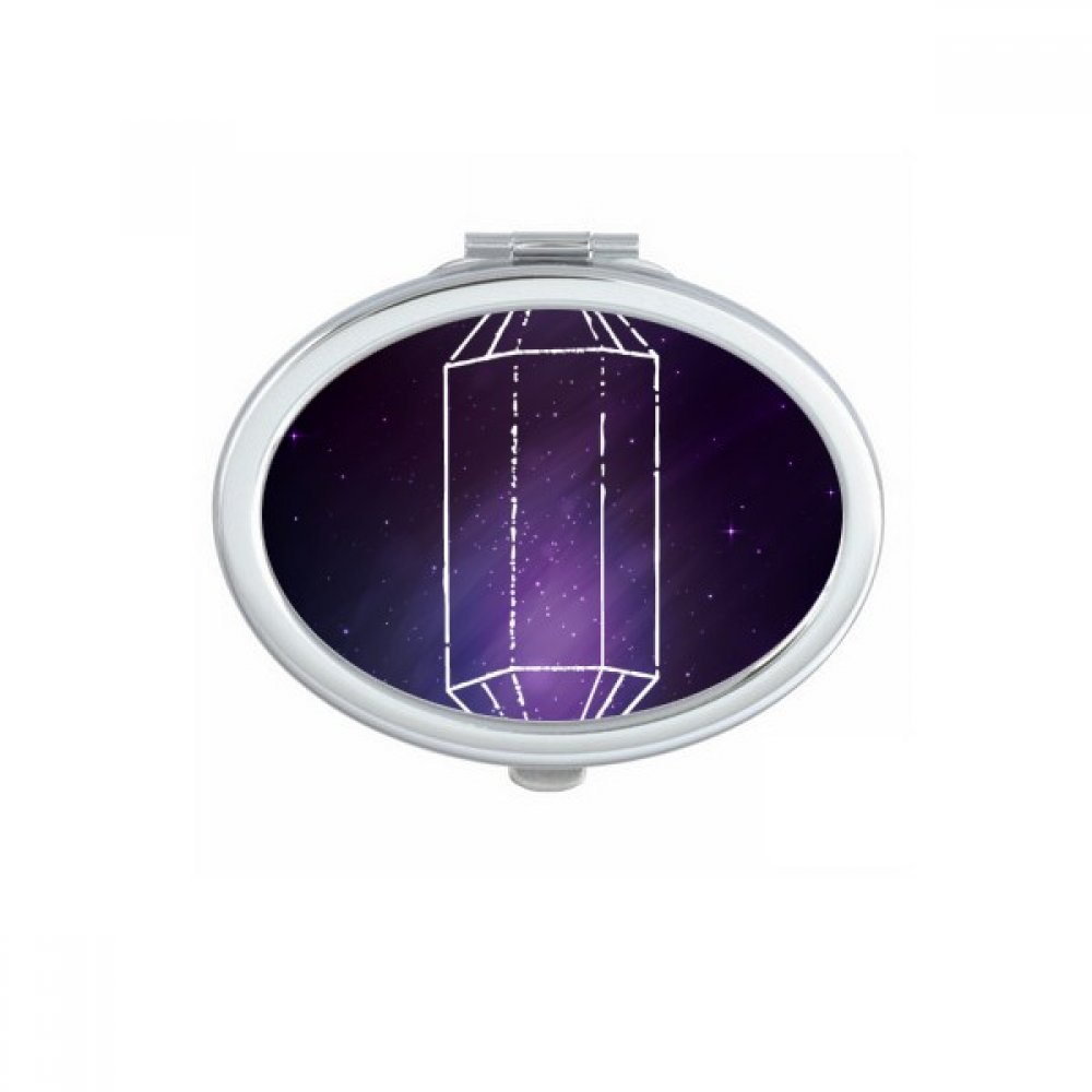 Miroir de maquillage fait main en cristal univers au design ovale exclusif
