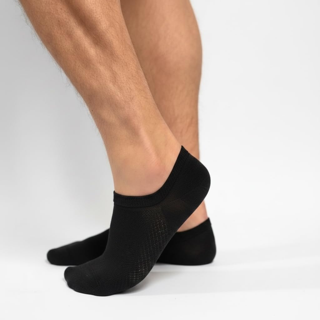 ORI® Men’s No-Show Cotton Socks – Breathable Anti-Slip Invisible Socks, Low Cut Casual Dress (6 Pairs, White/Mixed)