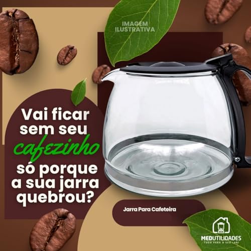 Copo Jarra de Vidro Cafeteira Mallory Digital Black Resistente