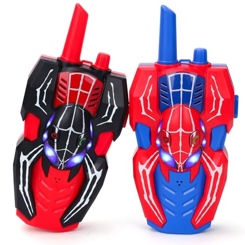 Kids Spider Walkie Talkies Toys for 3 4 5 Year Old Boys Outdoor Toys Gifts for 5-6-7-8 Years Boy Girl Birthday Presents for Kids Age 3-6-9 Two-Way Radio Walkie Talkies for Camping Hiking Garden Toy