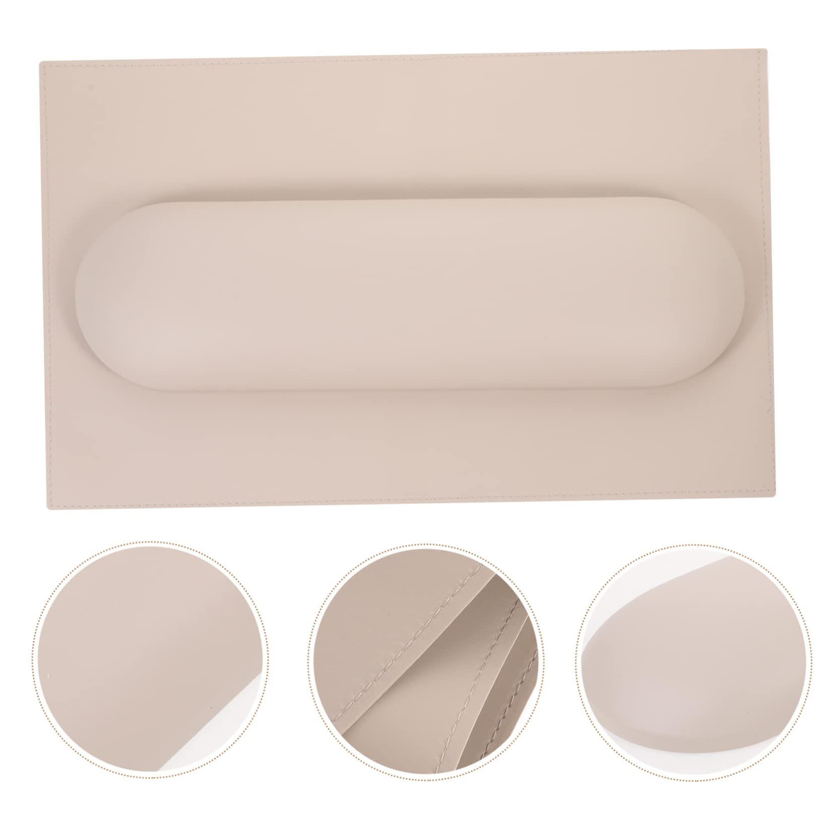 Cuscino Poggiamano per Manicure con Tappetino da Tavolo Khaki | Set 1 Pezzo in Pu e Spugna, Supporto Confortevole per Uso Professionale e Domestico, Facile da Pulire