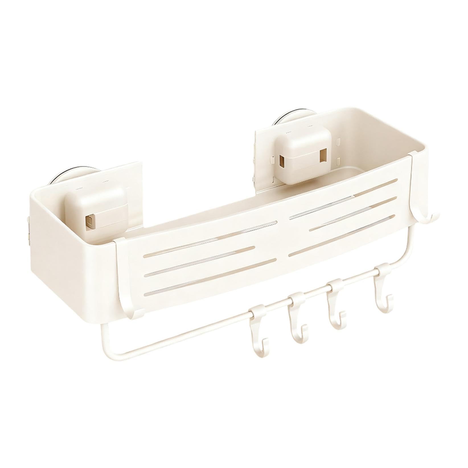 Shower Caddy Suction Cup Shower Suction Shelf Bathroom Organizer Shelf Rack Heavy Duty No-Drilling RemovableCorner Basket Storage with