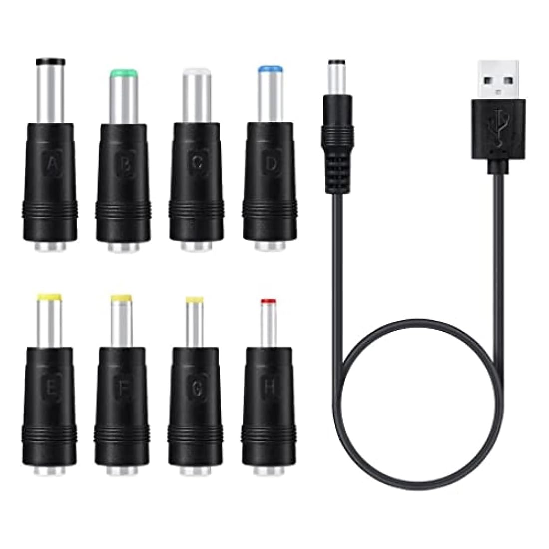 Amazon.co.jp: USB 電源ケーブル 変換プラグ付き 8 in 1 DC電源
