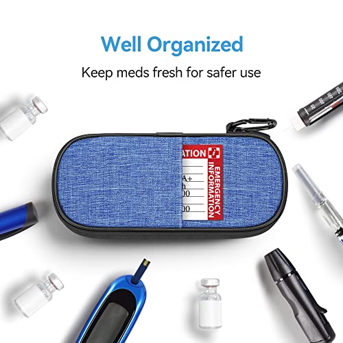 Image of Gelozid Insulin Cooler Travel Case Diabetic Medication Insulated Cool Organizer with 2 Reusable Ice Packs for Insulin Pen and Other Diabetic Supplies, for the Daily Life and Trip(Blue)
