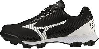 Mizuno Wave Finch Lightrevo Jr Softball Shoe, Black-White, 5