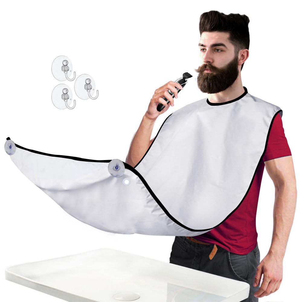 Beard Shaving Catcher Bib - The Smart Way to Shave - Beard Trimming Apron & Shaving Cape - Perfect Grooming Gift or Men's ...